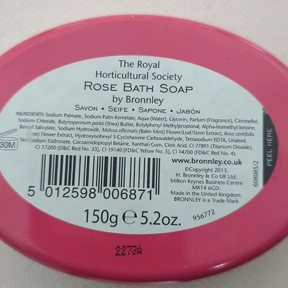 Bronnley Fine English Rose Bath Guest Soap NEW hostess gift tin 5.2 oz - Picture 6 of 6